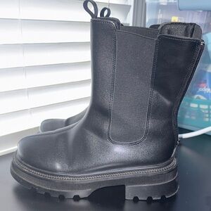 Black Chunky Chelsea Boots